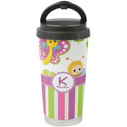 Butterflies & Stripes Stainless Steel Coffee Tumbler (Personalized)