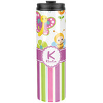 Butterflies & Stripes Stainless Steel Skinny Tumbler - 20 oz (Personalized)