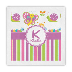 Butterflies & Stripes Decorative Paper Napkins (Personalized)