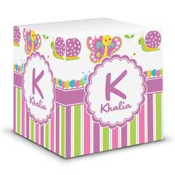 Butterflies & Stripes Sticky Note Cube (Personalized)