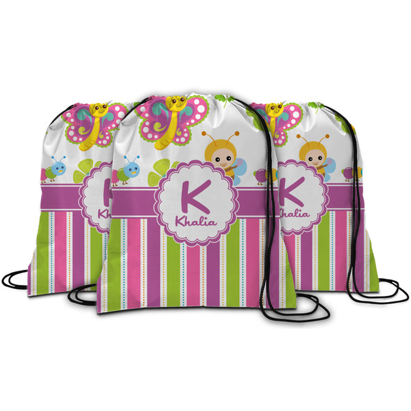 Butterflies & Stripes String Backpack - MAIN