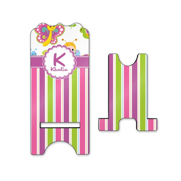 Butterflies & Stripes Stylized Phone Stand - Front & Back - Small