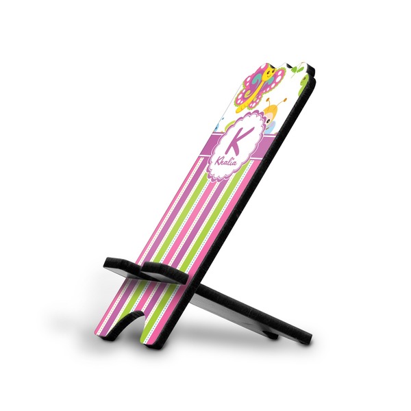 Custom Butterflies & Stripes Stylized Cell Phone Stand - Large (Personalized)