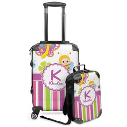Butterflies & Stripes Kids 2-Piece Luggage Set - Suitcase & Backpack (Personalized)