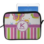 Butterflies & Stripes Tablet Case / Sleeve - Large (Personalized)