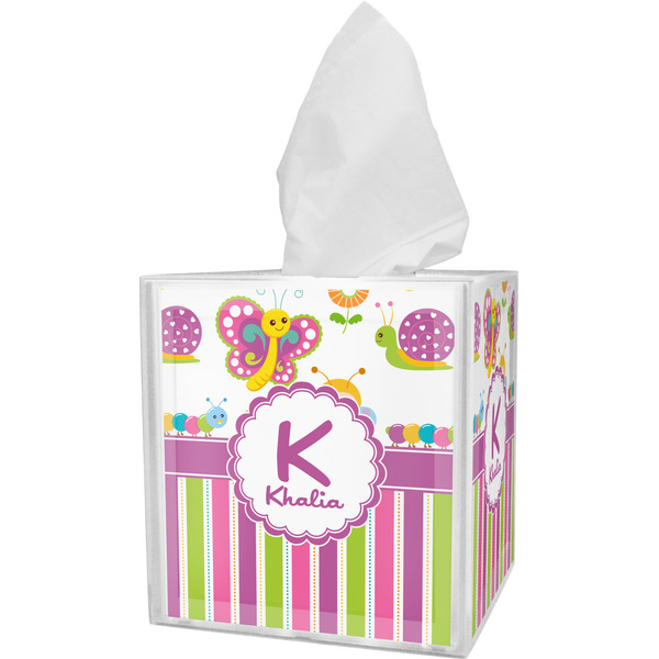 Custom Butterflies & Stripes Tissue Box Cover (Personalized)