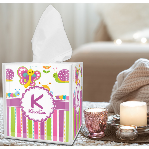 Butterflies & Stripes Tissue Box - LIFESTYLE