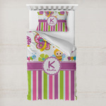 Butterflies & Stripes Toddler Bedding w/ Name and Initial