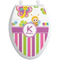 Butterflies & Stripes Toilet Seat Decal (Personalized)