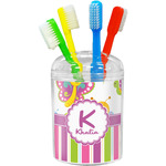 Butterflies & Stripes Toothbrush Holder (Personalized)