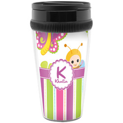 Butterflies & Stripes Acrylic Travel Mug without Handle (Personalized)