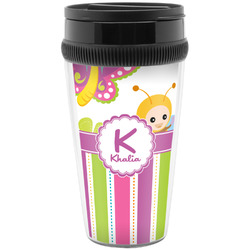 Butterflies & Stripes Acrylic Travel Mug without Handle (Personalized)