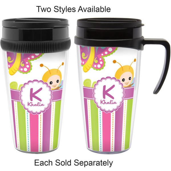 Butterflies & Stripes Travel Mugs - with & without Handle