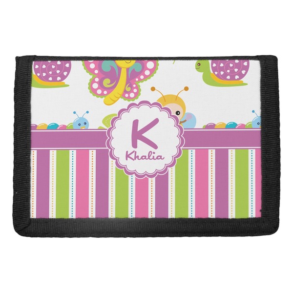 Custom Butterflies & Stripes Trifold Wallet (Personalized)