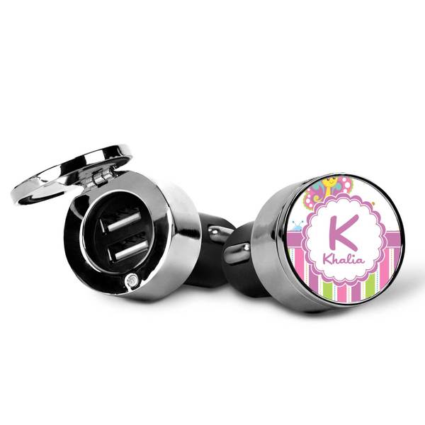 Butterflies & Stripes USB Car Charger