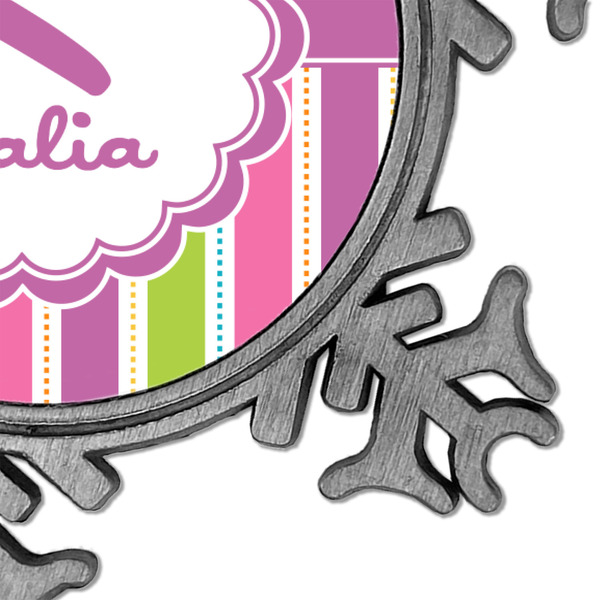 Butterflies & Stripes Vintage Snowflake - Detail