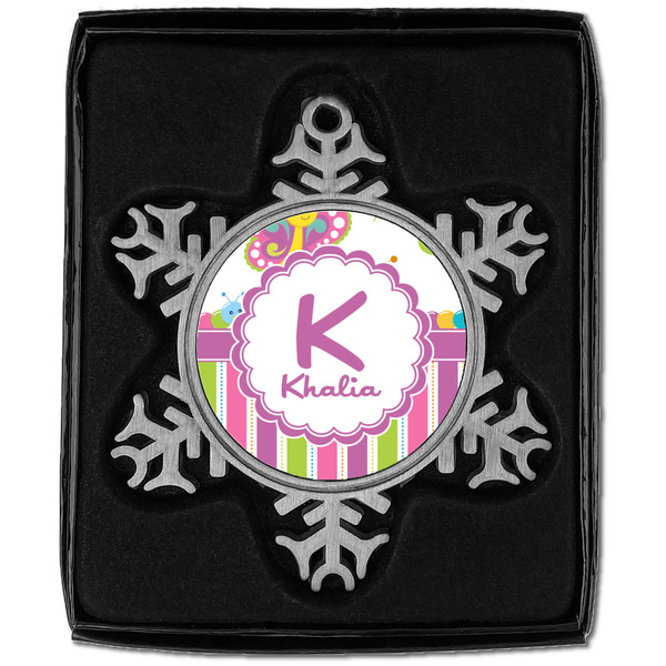 Butterflies & Stripes Vintage Snowflake - In box