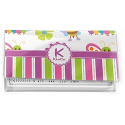 Butterflies & Stripes Vinyl Checkbook Cover (Personalized)
