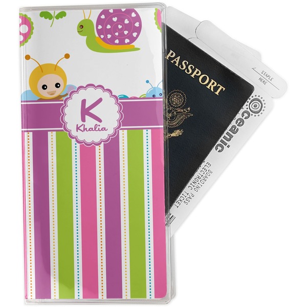 Custom Butterflies & Stripes Travel Document Holder