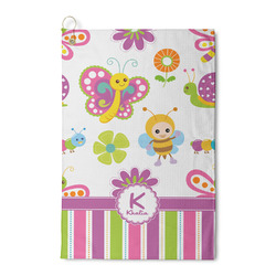Butterflies & Stripes Waffle Weave Golf Towel (Personalized)