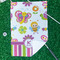 Butterflies & Stripes Waffle Weave Golf Towel - In Context