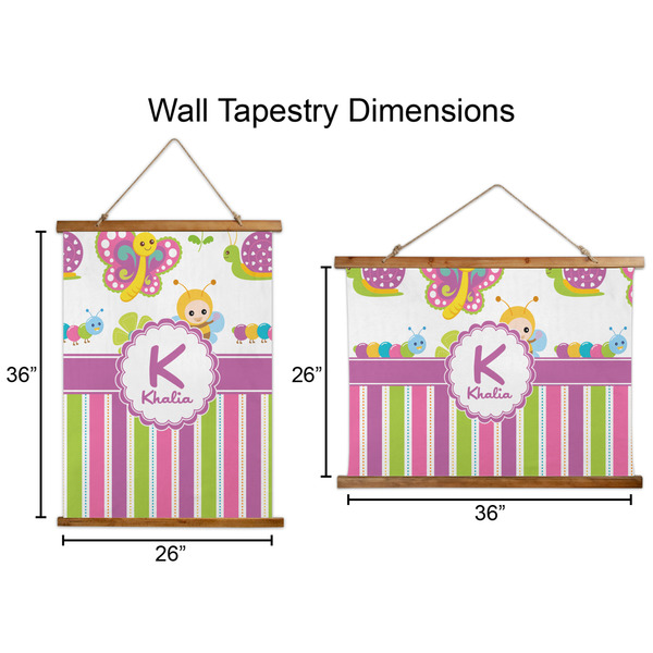 Butterflies & Stripes Wall Hanging Tapestries - Parent/Sizing
