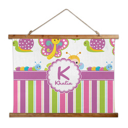 Butterflies & Stripes Wall Hanging Tapestry - Wide (Personalized)