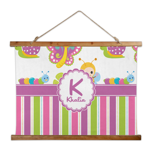 Custom Butterflies & Stripes Wall Hanging Tapestry - Wide (Personalized)