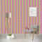 Butterflies & Stripes Wallpaper & Surface Covering (Water Activated - Removable)