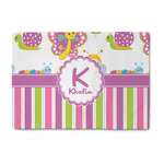 Butterflies & Stripes Washable Area Rug (Personalized)