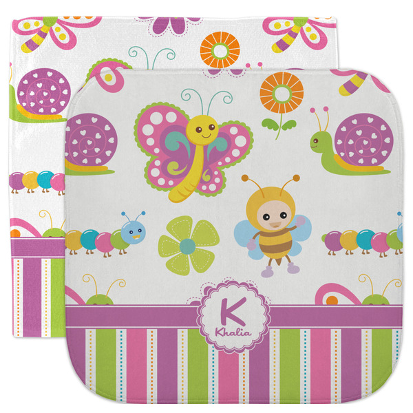 Custom Butterflies & Stripes Facecloth / Wash Cloth (Personalized)