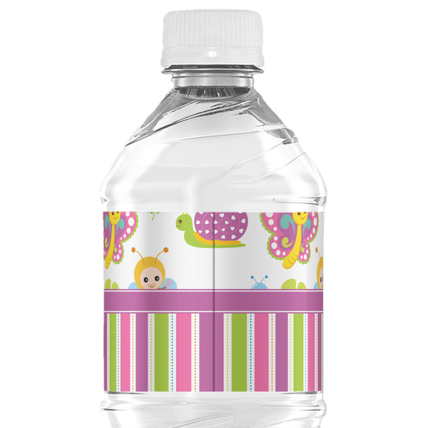Butterflies & Stripes Water Bottle Label - Back View