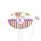 Butterflies & Stripes 7" Oval Plastic Stir Sticks - White - Single Sided (Personalized)