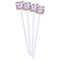Butterflies & Stripes White Plastic Stir Stick - Double Sided - Square - Front