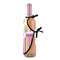 Butterflies & Stripes Wine Bottle Apron - DETAIL WITH CLIP ON NECK