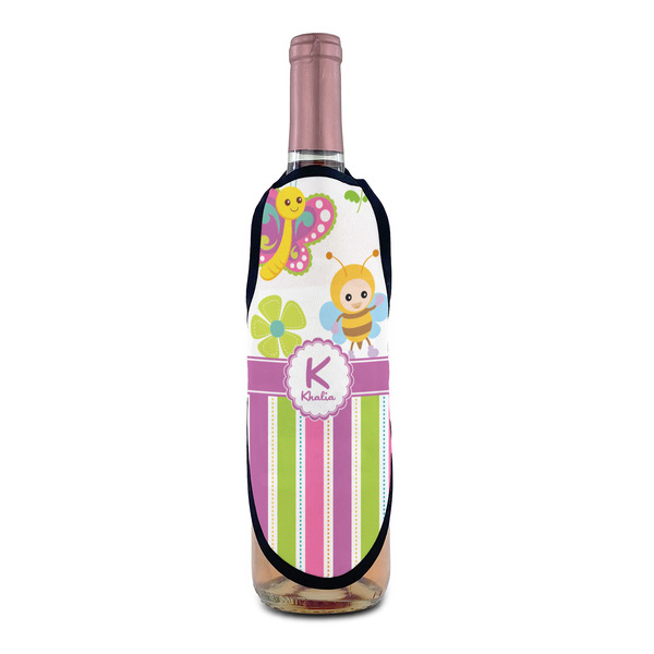 Butterflies & Stripes Wine Bottle Apron - IN CONTEXT