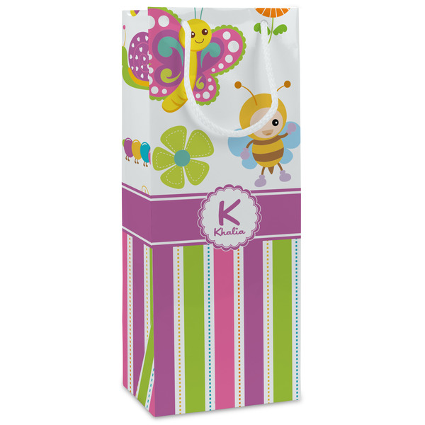 Custom Butterflies & Stripes Wine Gift Bags (Personalized)