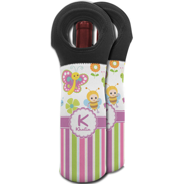 Butterflies & Stripes Wine Tote Bag - MAIN