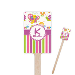 Butterflies & Stripes Rectangle Wooden Stir Sticks (Personalized)