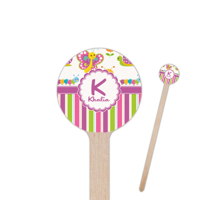Butterflies & Stripes Round Wooden Stir Sticks (Personalized)