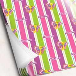 Butterflies & Stripes Wrapping Paper Sheets - Single-Sided - 20" x 28" (Personalized)