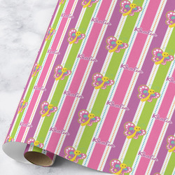 Butterflies & Stripes Wrapping Paper Roll - Large - Matte (Personalized)