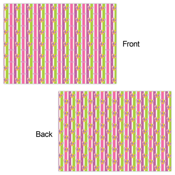 Butterflies & Stripes Wrapping Paper Sheet - Double Sided - Front & Back