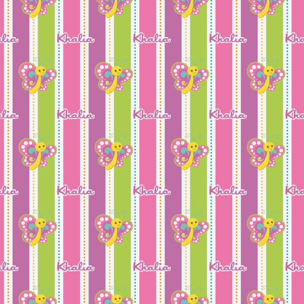 Butterflies & Stripes Wrapping Paper Square