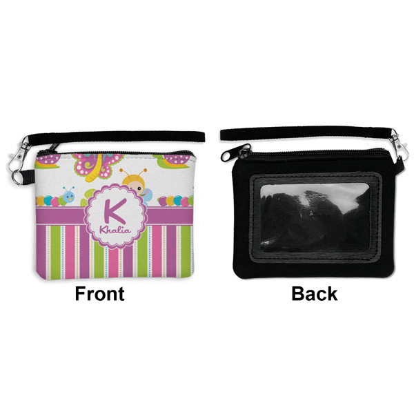 Butterflies & Stripes Wristlet ID Cases - Front & Back