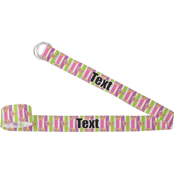 Custom Butterflies & Stripes Yoga Strap (Personalized)