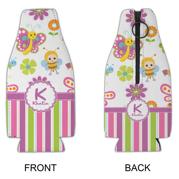Butterflies & Stripes Zipper Bottle Cooler - APPROVAL