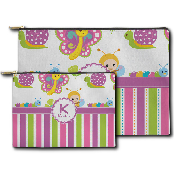 Butterflies & Stripes Zippered Pouches - Size Comparison