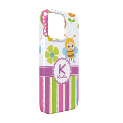 Butterflies & Stripes iPhone Case - Plastic - iPhone 13 (Personalized)