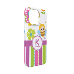 Butterflies & Stripes iPhone Case - Plastic - iPhone 13 Mini (Personalized)